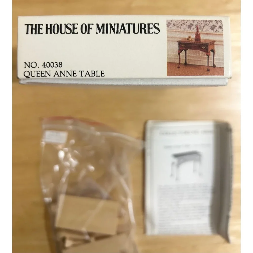 X-Acto House of Miniatures Queen Anne Table Kit 1:12 Scale Brown 40038 DIY VTG